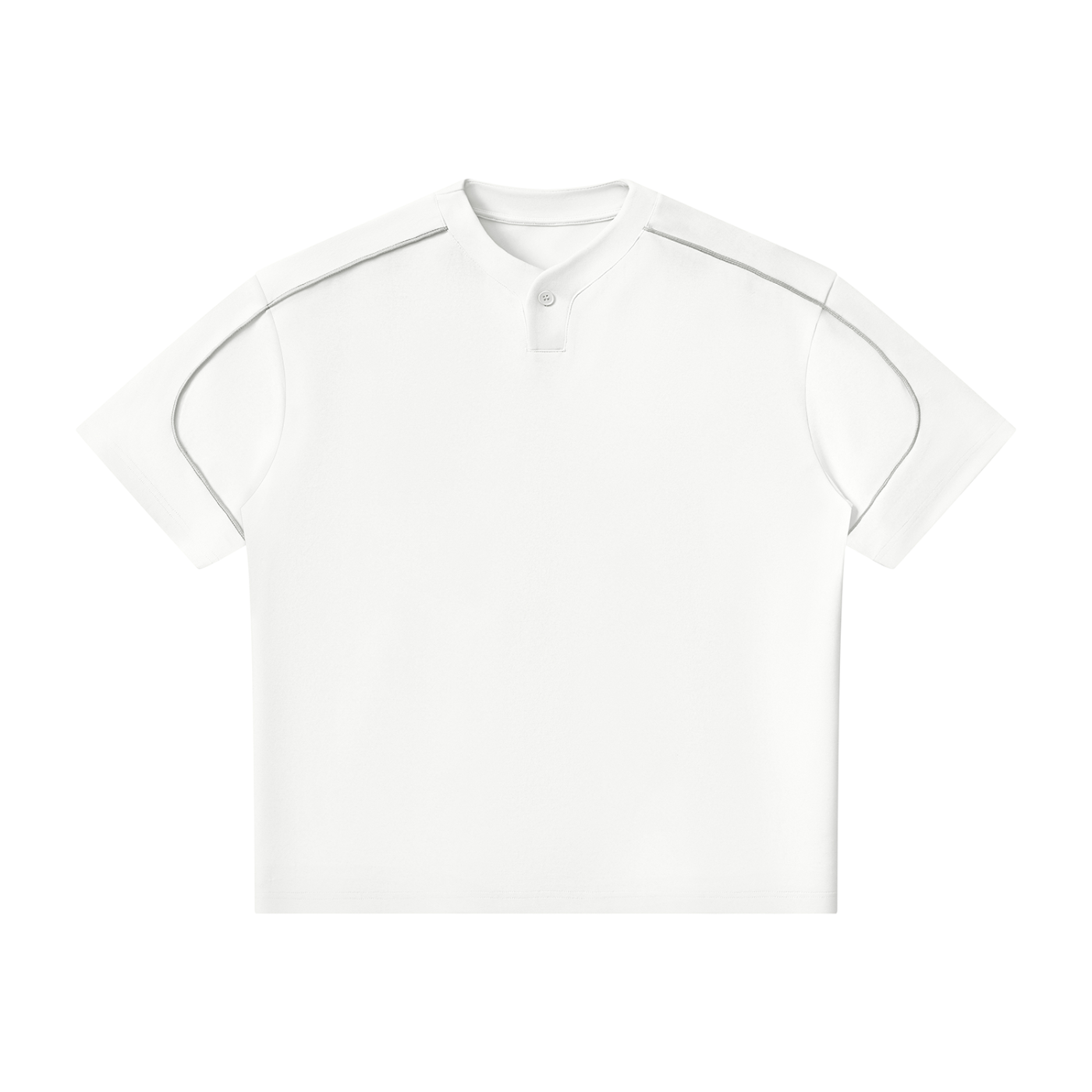 Unisex Oversized Piping Henley T-Shirt