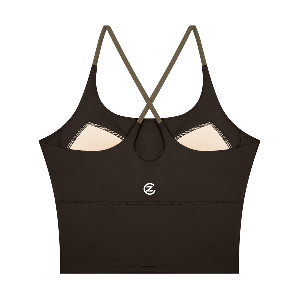 Camiseta de yoga con bloques de color para mujer
