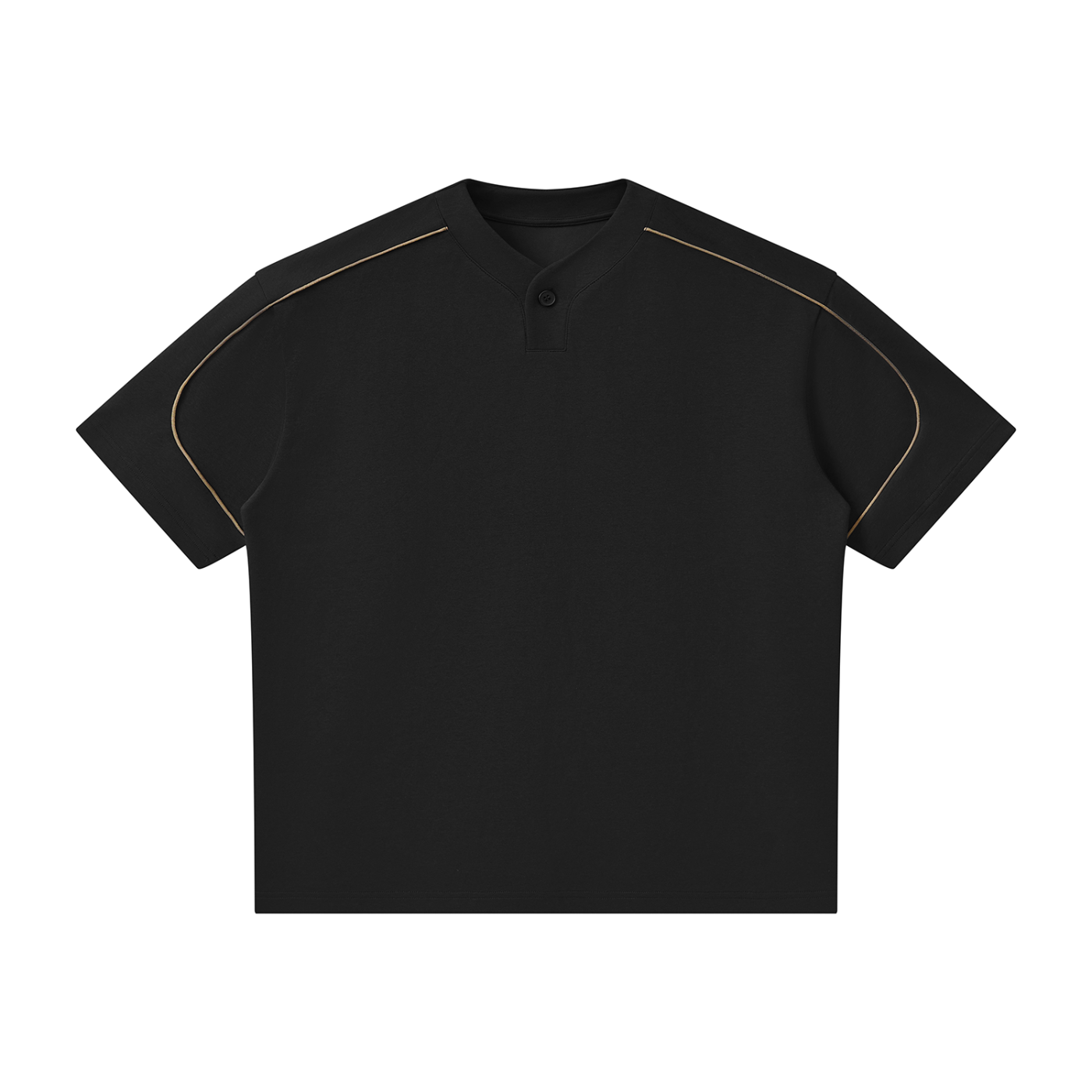 Unisex Oversized Piping Henley T-Shirt