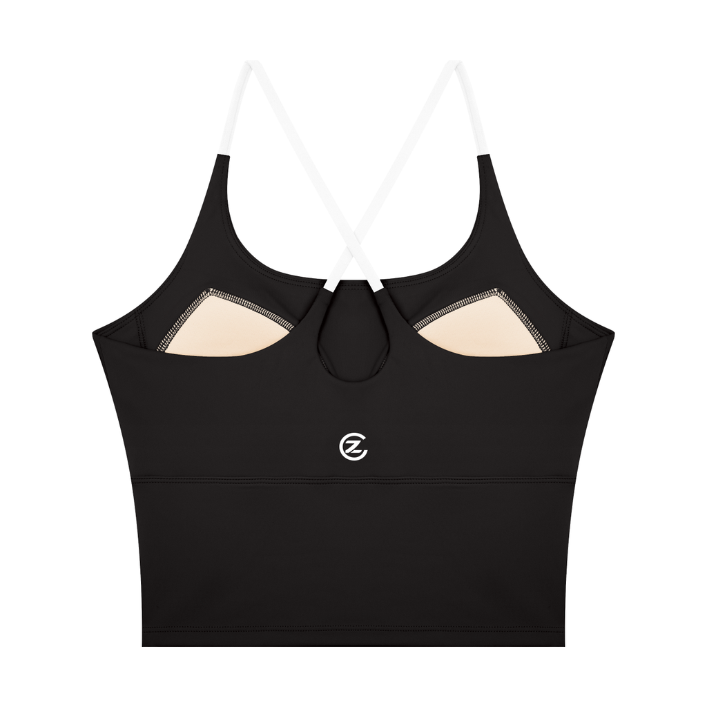 Camiseta de yoga con bloques de color para mujer
