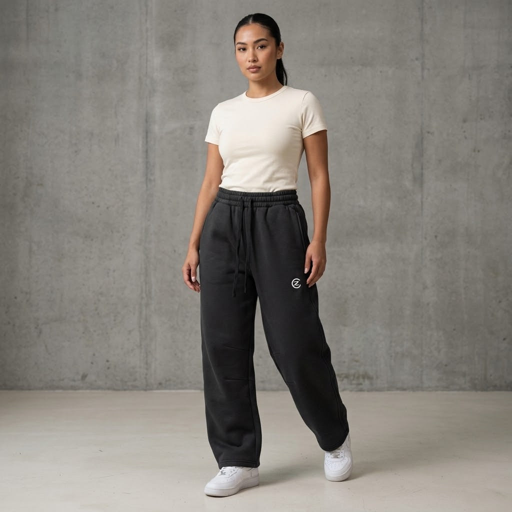 Unisex Vintage Wash Barrel Leg Fleece Sweatpants