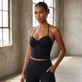 Women's Ruched Halter Yoga Tank Top