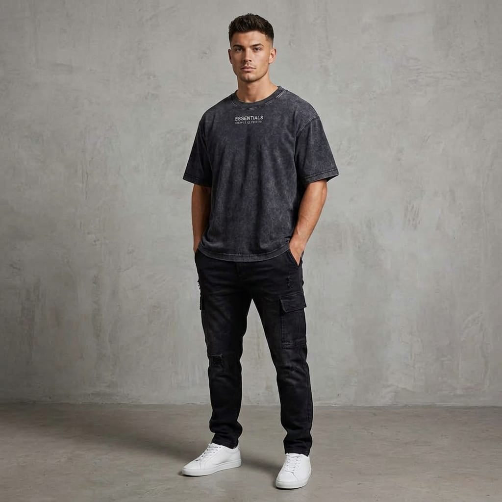 Mineral Wash Boxy Cotton T-Shirt