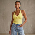Women’s Ruched Halter Yoga Tank Top