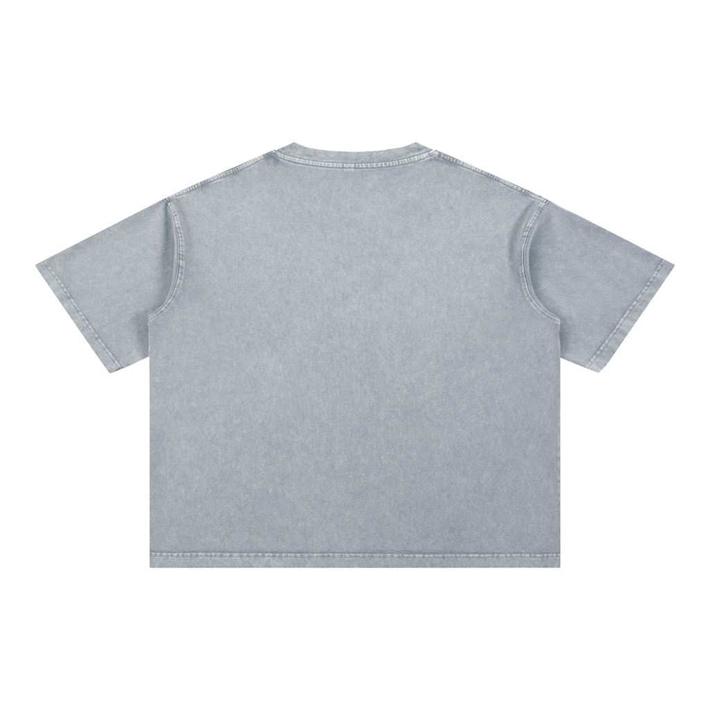 Mineral Wash Boxy Cotton T-Shirt (No Logo)